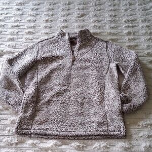 Gray Cowl Neck Sweater with Plush Texture